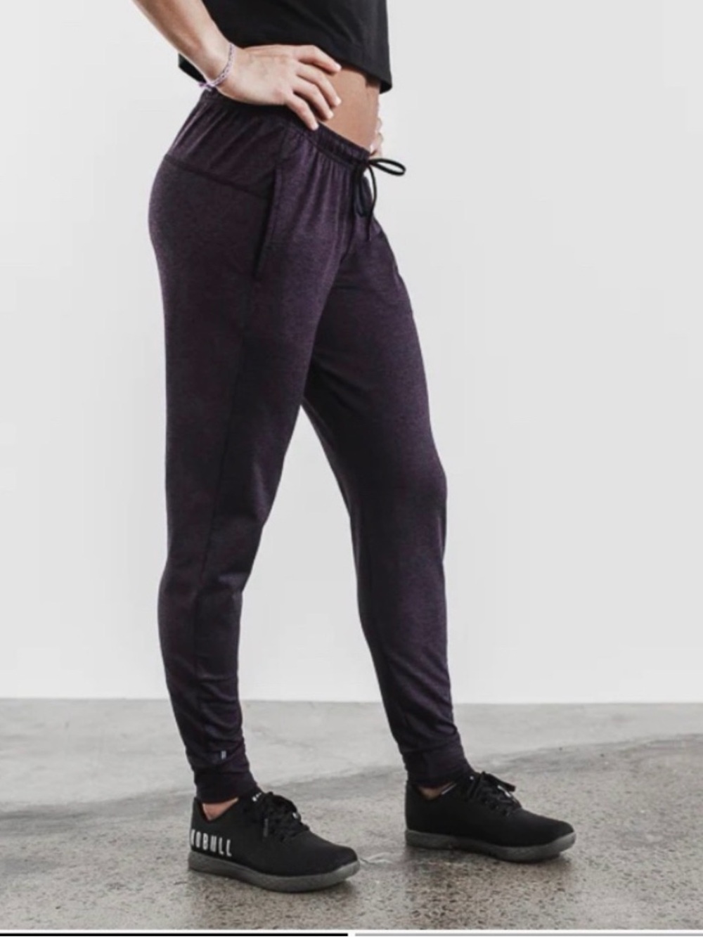 NEW NOBULL Heathered Purple Drawstring Joggers Large